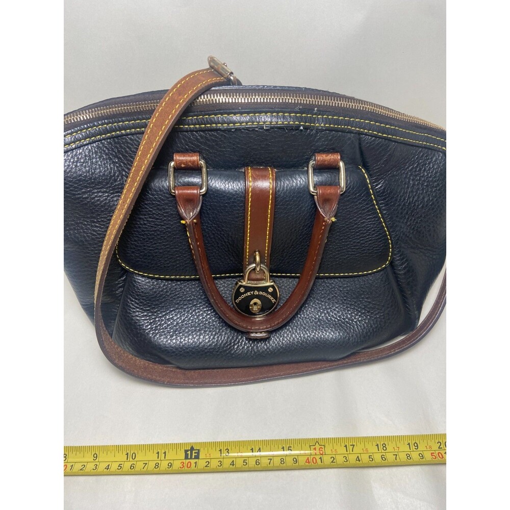 Dooney & Bourke Samba Leather Large Shoulder Satchel Black Pebble Grain Leather - Picture 5 of 15
